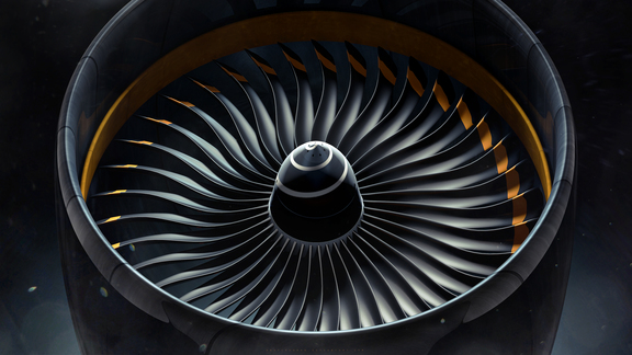 Gas turbine with optimised fan blades