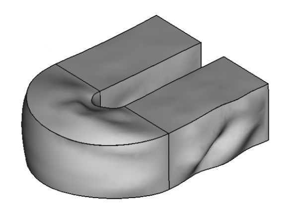 U-bend duct optimised for minimal pressure loss